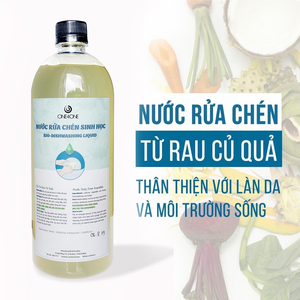 NƯỚC RỬA CHÉN SINH HỌC ONE4ONE 1L, 4.9L