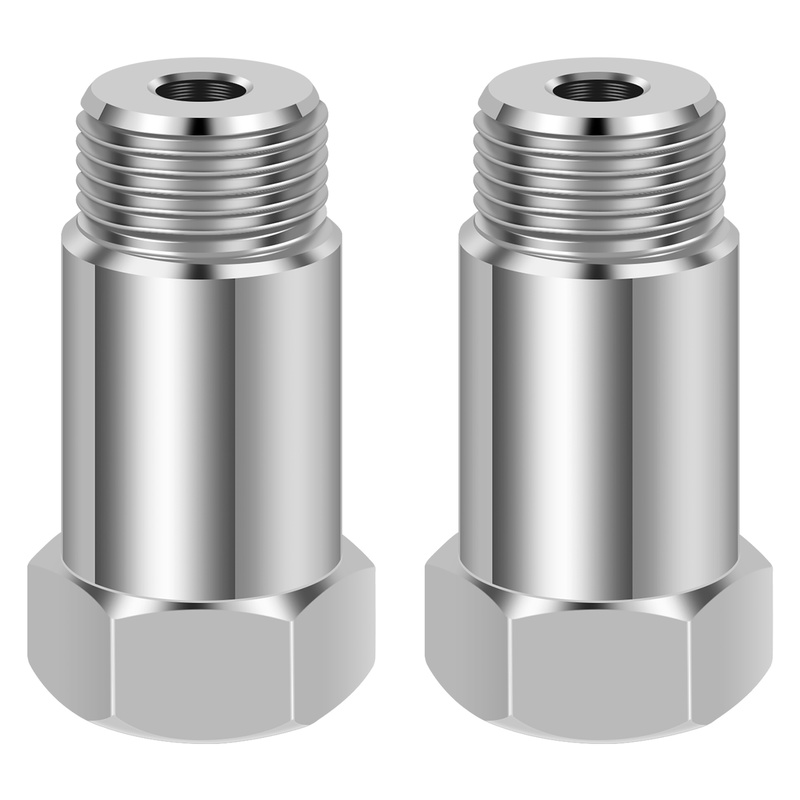 O2 Sensor Adapter 2pcs Oxygen Sensor Adapter Universal Car O2 Sensor Extension Adapter 45mm M18x1.5 Oxygen Sensor Spacer