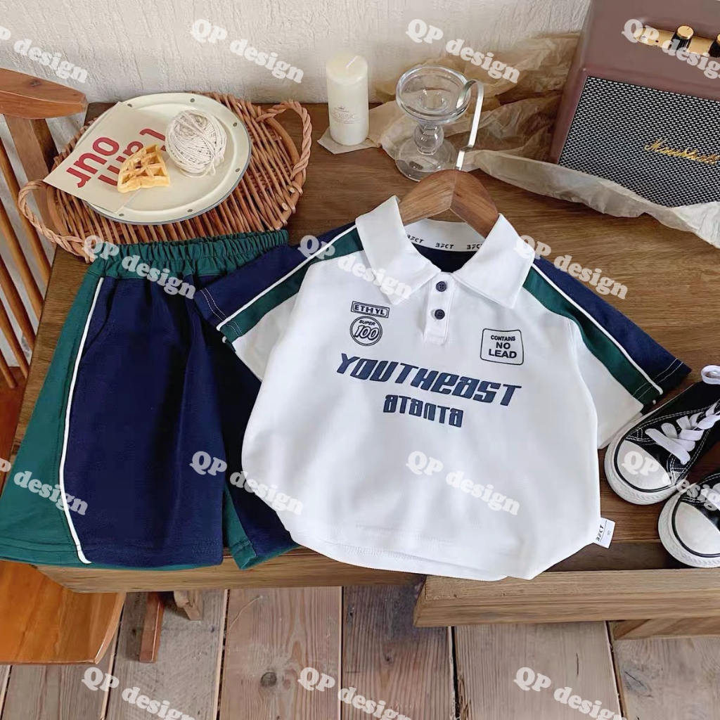 Bộ polo bé trai bé gái siêu đẹp phong cách thể thao cá tính10-24kg