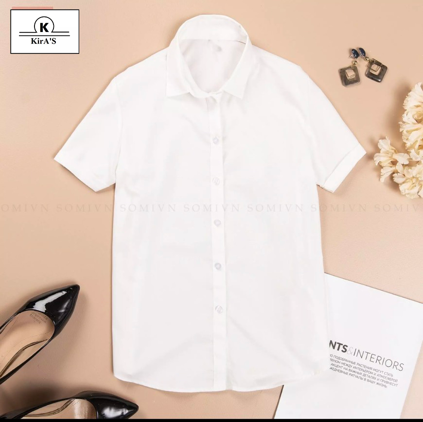 ÁO SƠ MI NỮ NGẮN TAY CÔNG SỞ BASIC TRẺ TRUNG CHẤT LIỆU MỀM MỊN ÍT NHĂN AM99