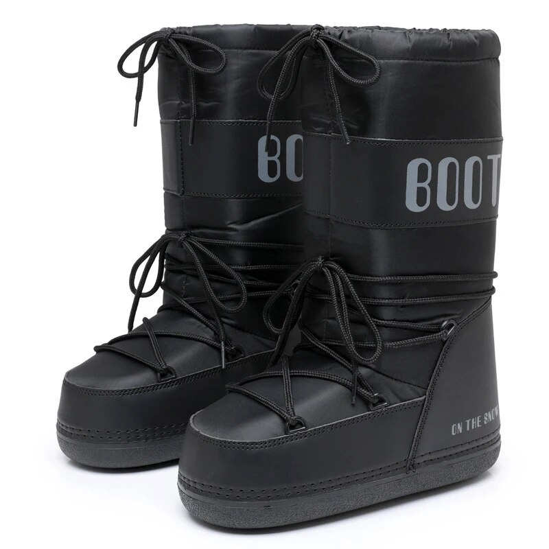 Winter Ski Snow Boots For Women Thickened Warm Soft Boots Anti-Slip Thermal Leg Boots Mid-Tube Cold-Proof Ski Sports Outdoor