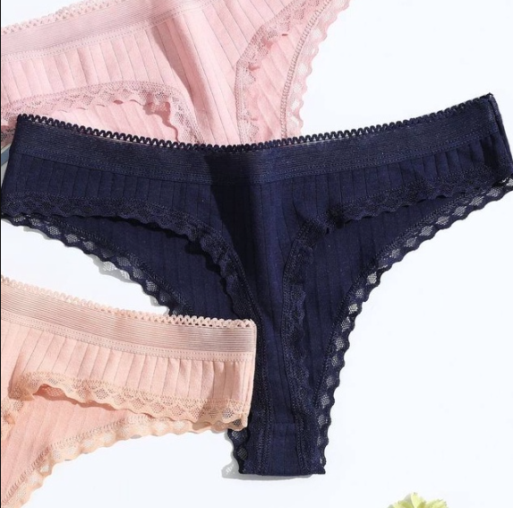 VALENTINA COLLECTION Women's Modern Cotton Bikini Panty Lace Garter