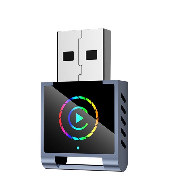 Smart AI Box 2IN1 Wireless CarPlay Android Auto Adapter RGB BT+ WIFI USB Dongle Plug Play Convert Conversion Wired to Wireless