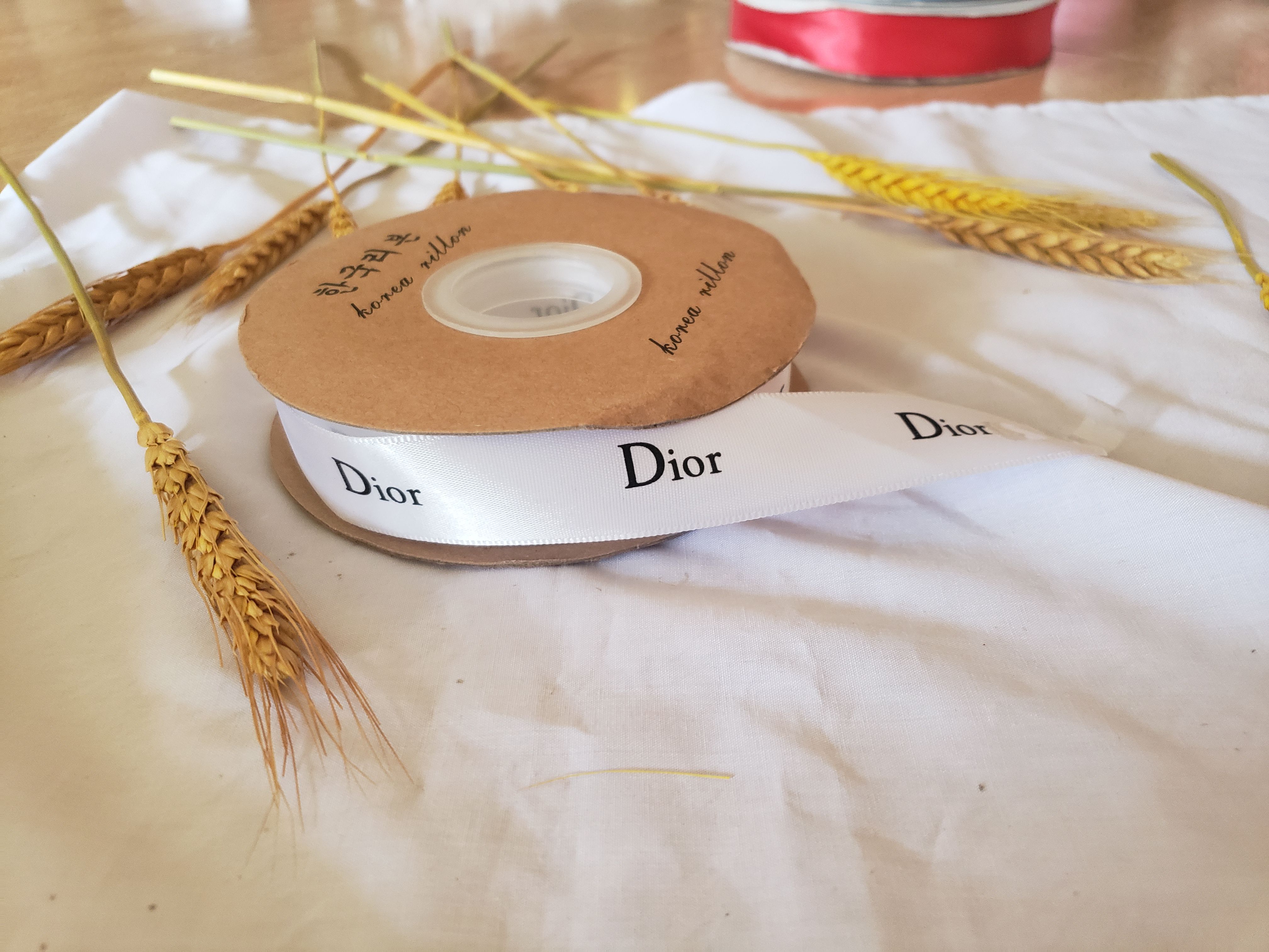 (sét 5m) Ruy băng in chữ Dior bản 2,5cm