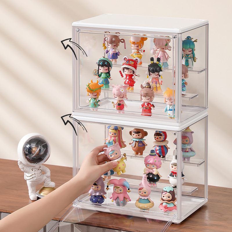 Blind box storage display shelf, desktop transparent dustproof acrylic storage cabinet figure display box