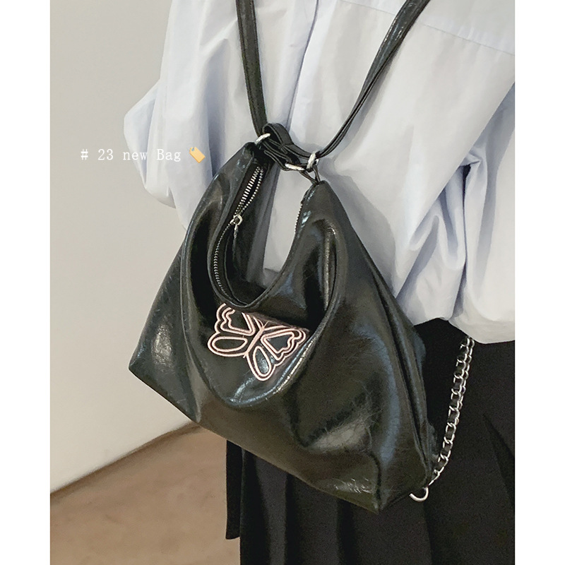NALLCHEER Korean embroidered butterfly backpack New chain backpack Students attend class with large capacity handbags