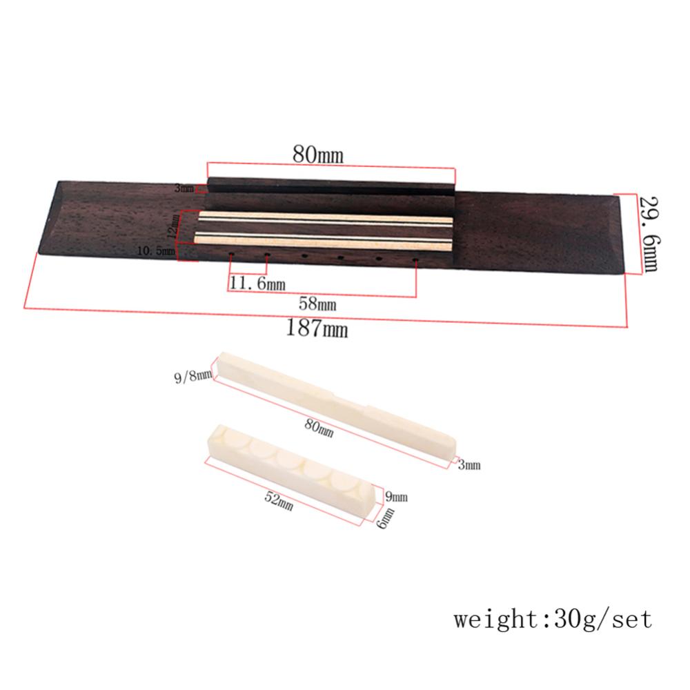 Xương gia súc ngựa kê Dây Guitar Trọng lượng nhẹ trên và dưới dây đàn ghi ta Nuts thay thế ngựa đàn guitar Nut yên Kit bền cho những người yêu thích guitar