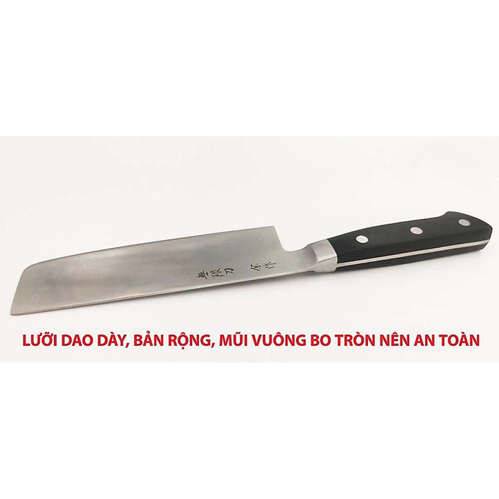Bộ 3 Dao bếp Nhật Bản lưỡi thép (Dao chặt xương, dao Nakiri  và dao Petty) GAF