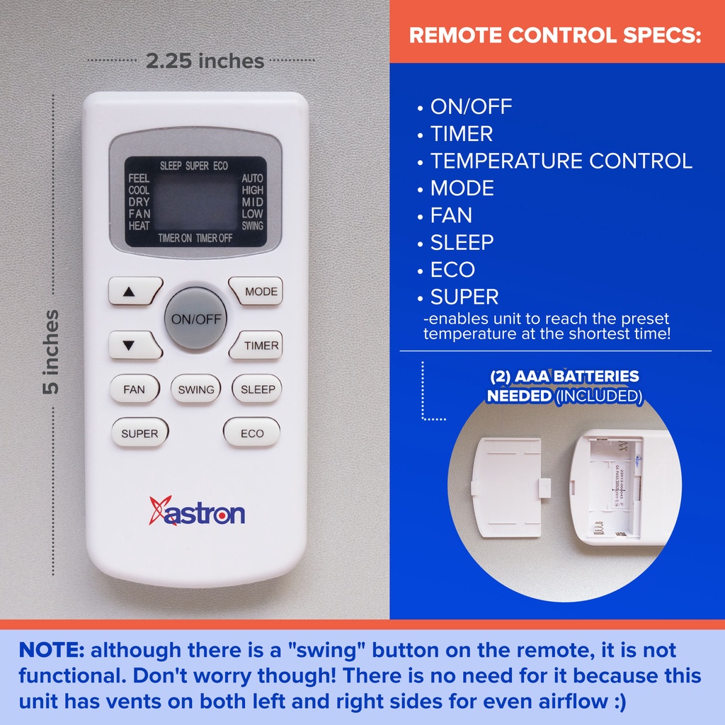 astron aircon with remote