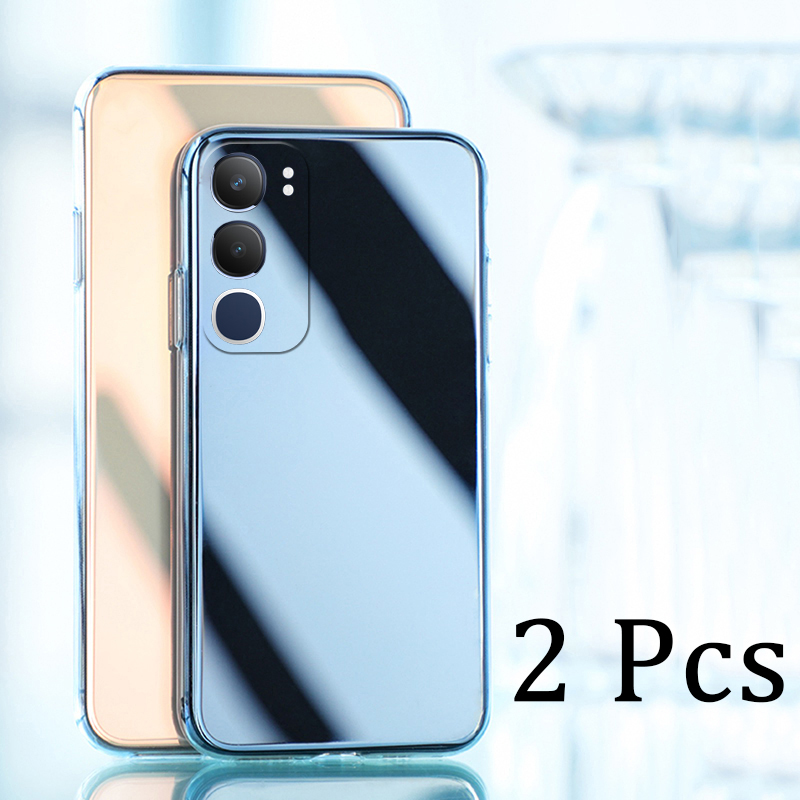 2 Pack Phone case Vivo Y19S Soft Transparent Full Protection Clear Back Cover Vivo Y19S Case. 
