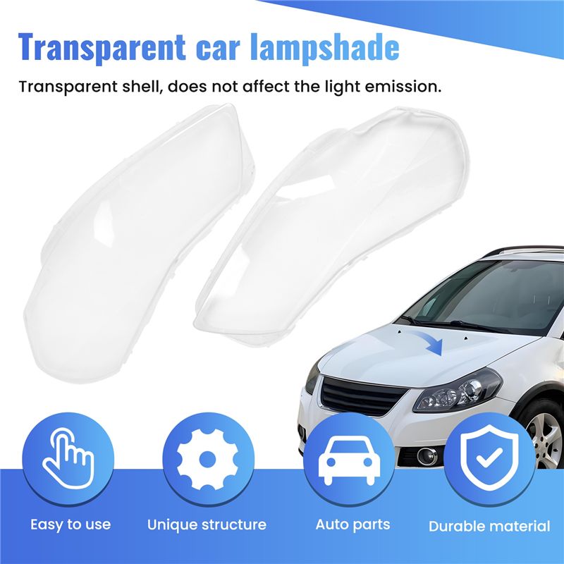 2PCS Headlight Cover Glass Shell Mask Hardening for SX4 06-16.