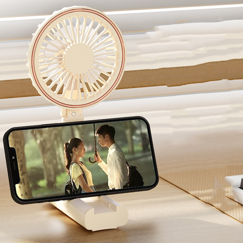 SADA Mini handheld fan usb rechargeable folding fan digital display desktop hanging neck fan