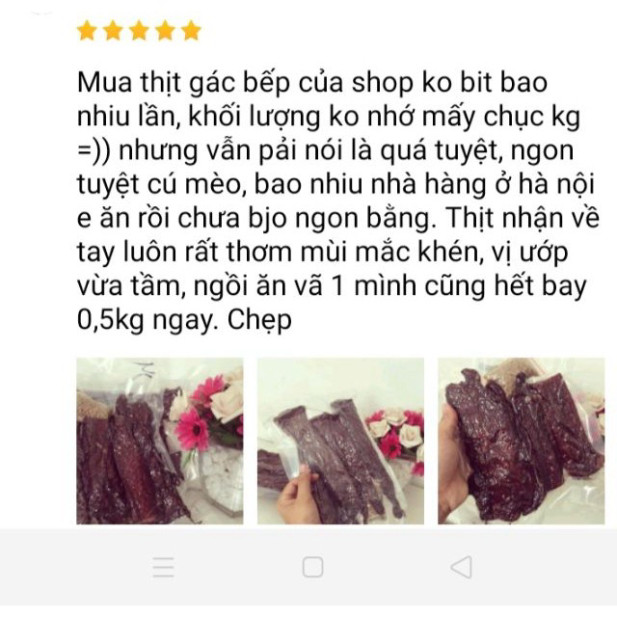 Thịt Lợn Bản Gác Bếp Sấy Chuẩn Tây Bắc(TẶNG CHẨM CHÉO)
