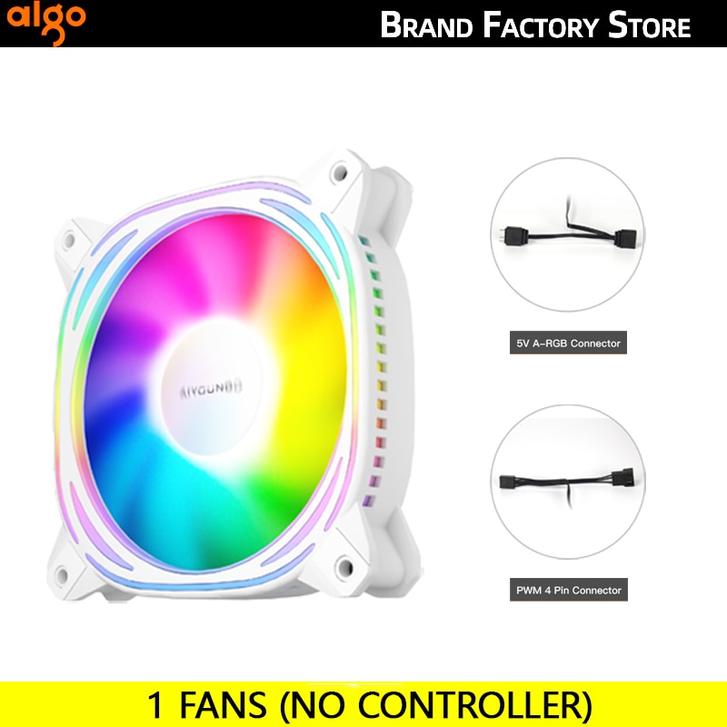 Aigo z12 computer case fan reverse ventoinha pc 120mm rgb fan cooler 4pin pwm cpu cooling fan 3pin5v argb 12cm ventilador new arrival good