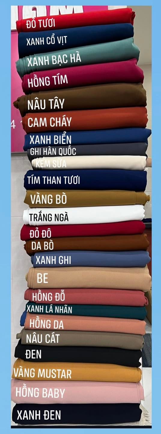 Vải trượt nhật sịn sò bảng màu 2