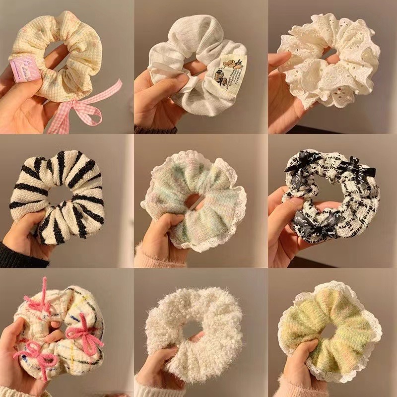 1 Dây Cột Tóc Bằng Len Mềm Nhiều Màu Sắc