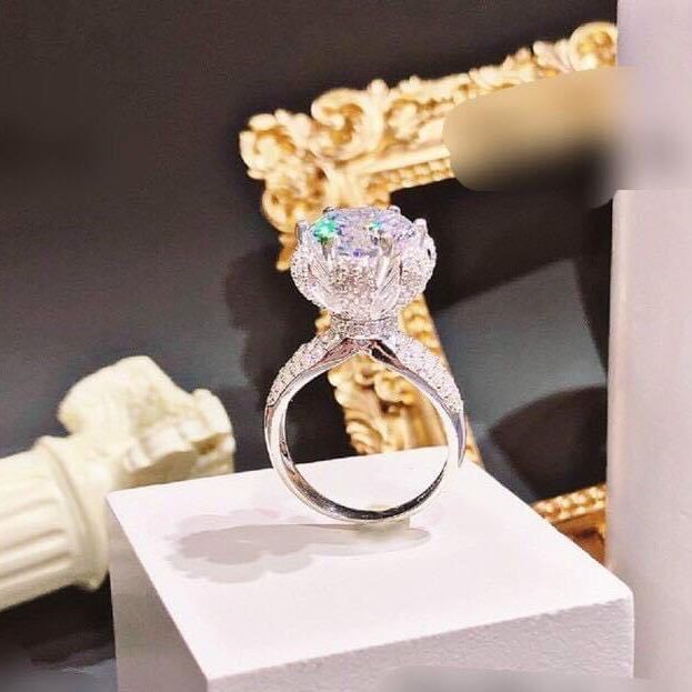 [HCM]Nhẫn nữ đẹp, nhẫn bac mạ vàng 18k nhẫn nữ mạ bạch kim cao cấp, nhẫn kim cương hoa sen, nhẫn bạch kim pha lê Trang Sức Miga N199- đeo đi tiệc đi chơi siêu đẹp CAM KẾT KHÔNG ĐEN, BẢO HÁNH TRỌN ĐỜI