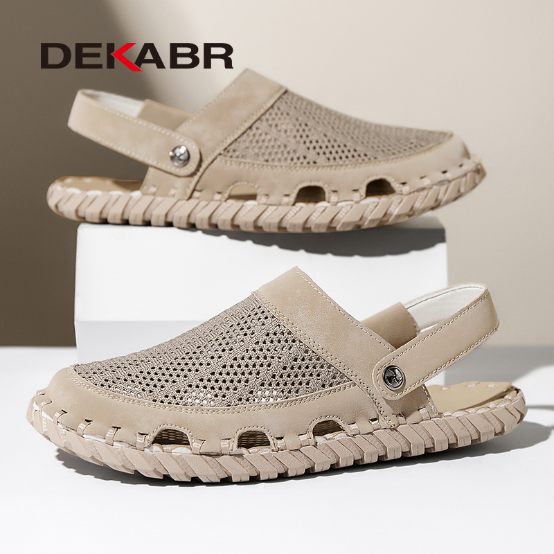 DEKABR Fashion Mesh Patchwork New 2024 Men Sandals Hollow-Out Breathable Summer Shoes Men Outdoor Beach Sandals Casual Footwear. 