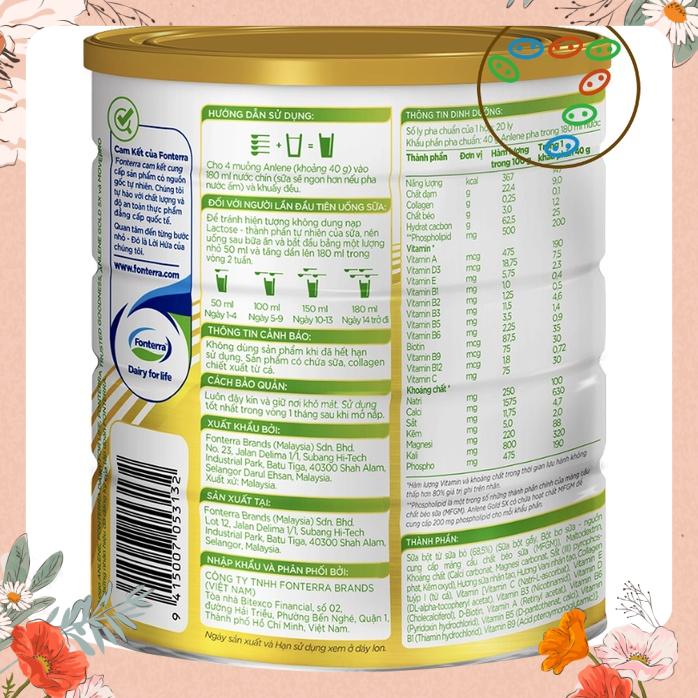 Sữa Bột Anlene Gold 5X Hương Vanilla (Hộp Thiếc 800g)