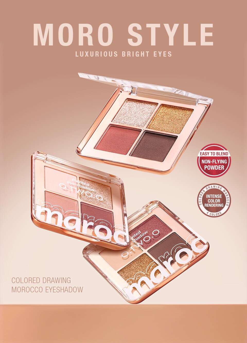 Colored Moroccan eye shadow quad Pearlescent Matte Large Ground Color eye shadow Explosives SC040