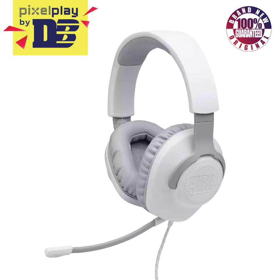 JBL Quantum 100 Wired Gaming Headset; Detachable Microphone, Memory Foam  Ear Cups - White - Micro Center
