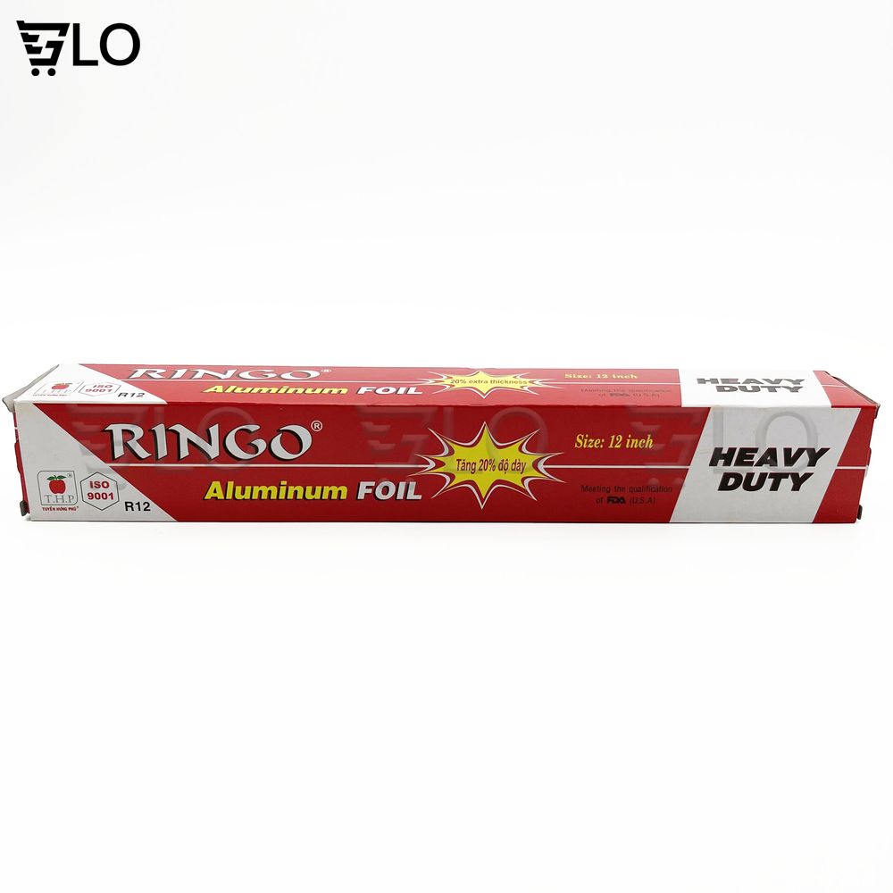 Giấy Bạc Nướng Ringo R12 (30cm X 3m) - Nhôm Lá Nguyên Chất 100% - Giữ Nhiệt, Chịu Được Nhiệt Độ Cao