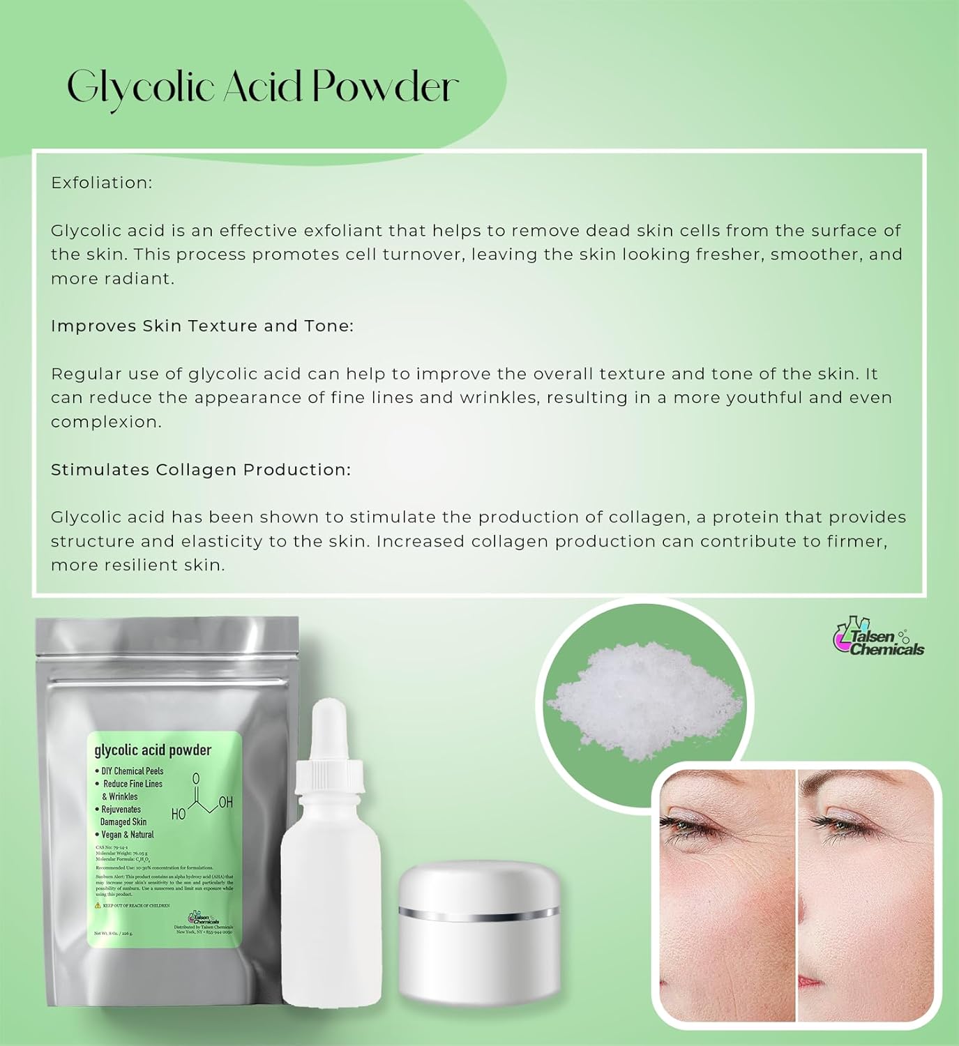 Mandelic Acid Powder 99.9% Purity, DIY Cosmetic Grade For Mandelic Acid Serum, Peel/Mask or add to Cream, Moisturizer (4 Ounce / 113 Gram). 
