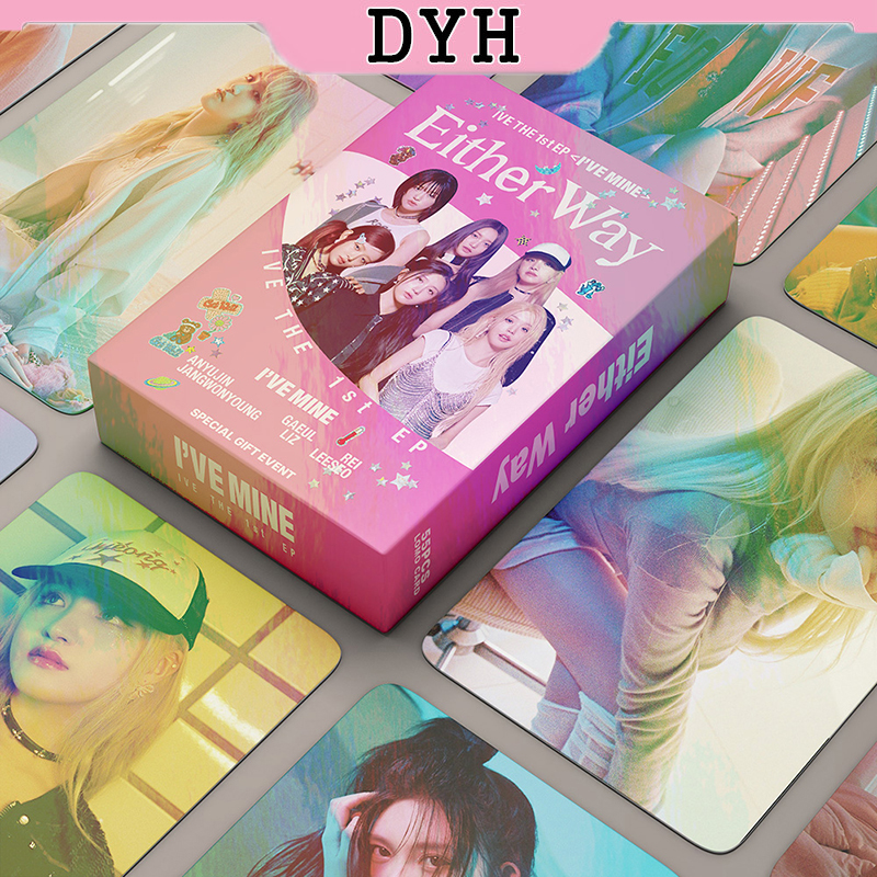 Dyh 55pcs/box ive laser card either way photocards lomo card album kpop postcard