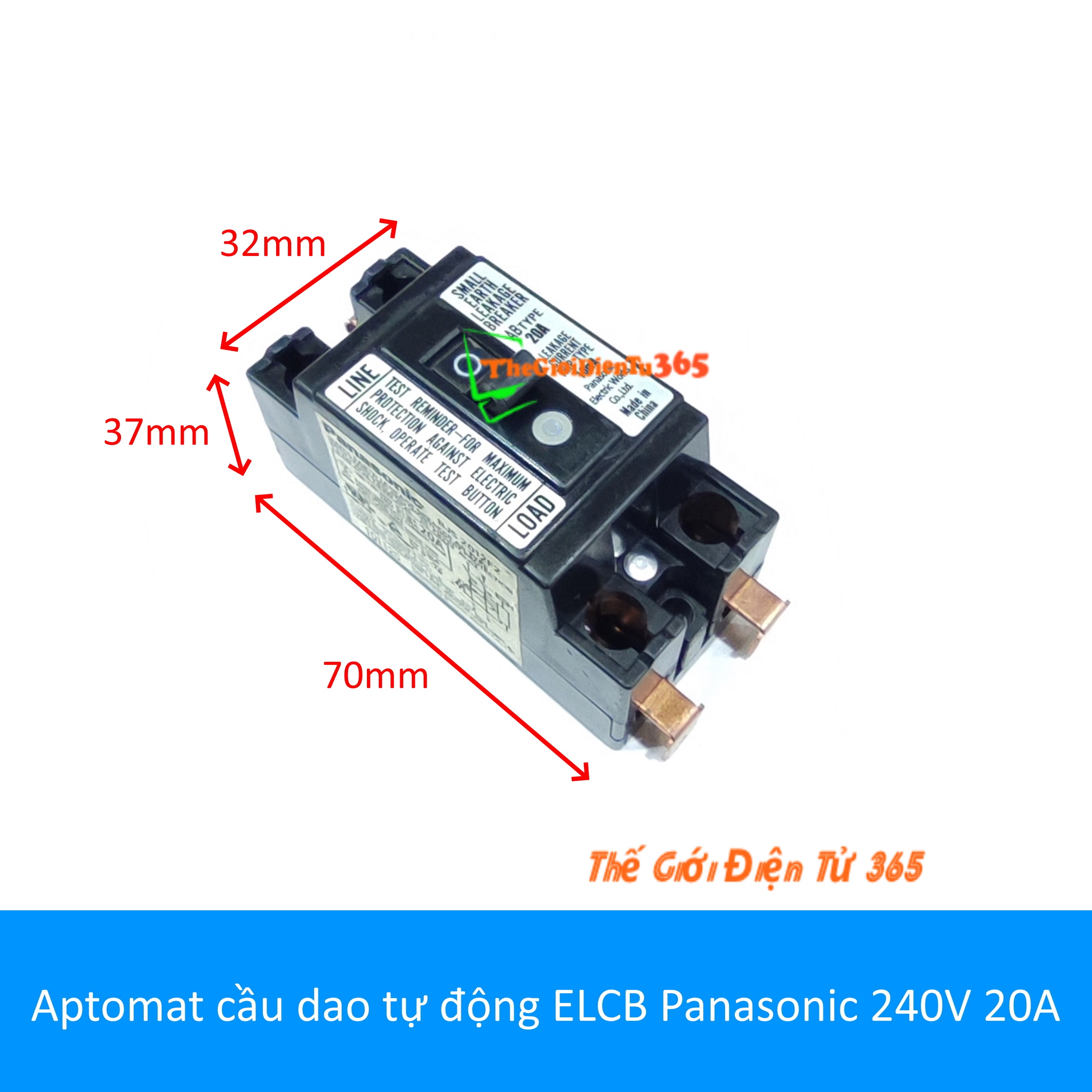 Aptomat cầu dao tự động elcb panasonic 240v 20a