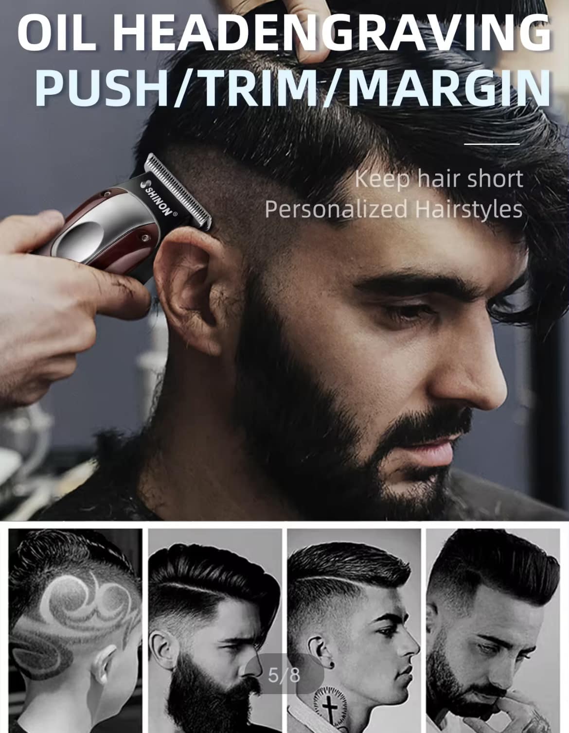 SHINON Beard Trimmer for Men, Electric Razor Hair Trimmer, Cordless ...