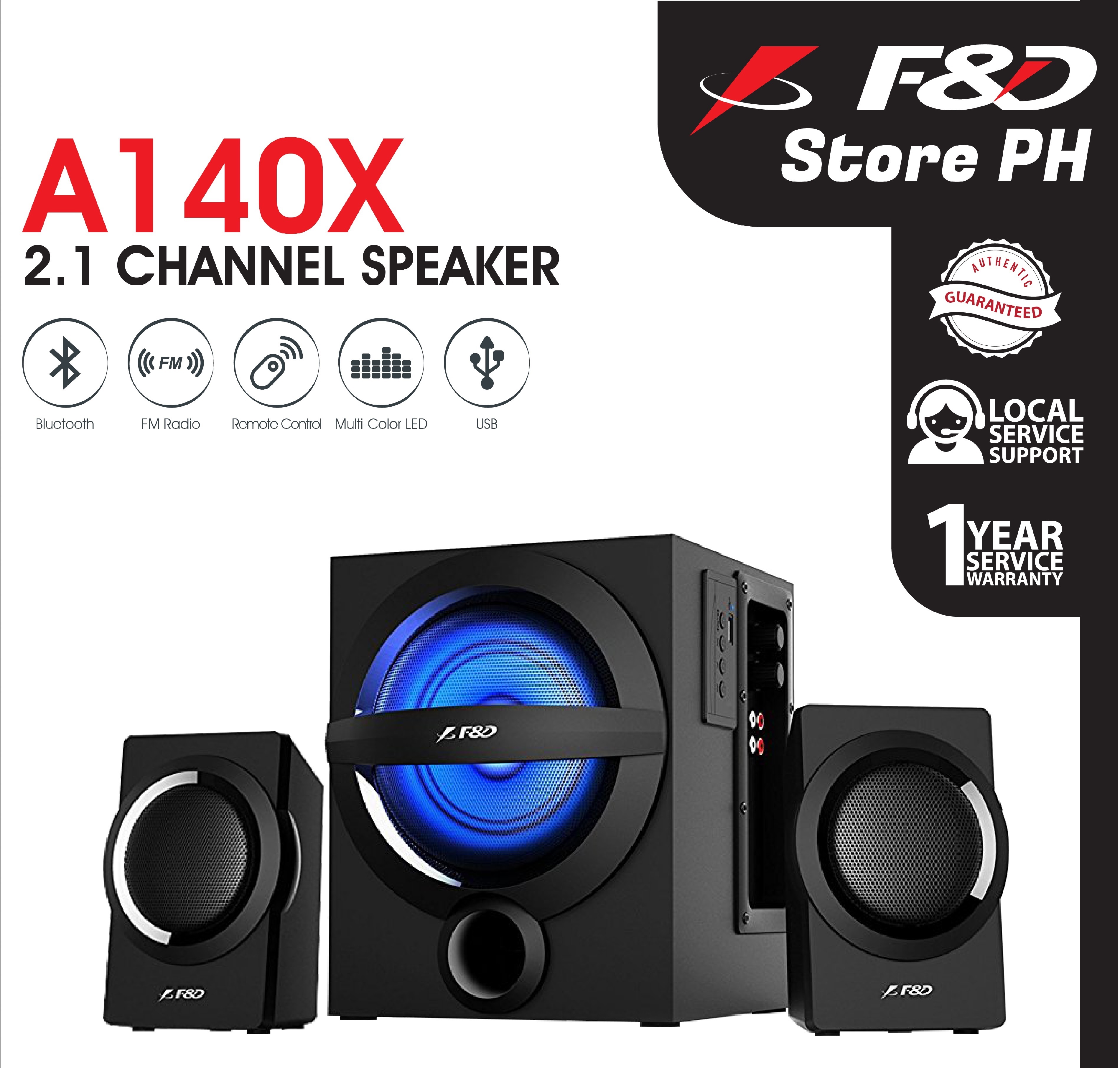 F\u0026D A140X 2.1 Bluetooth Powered for 