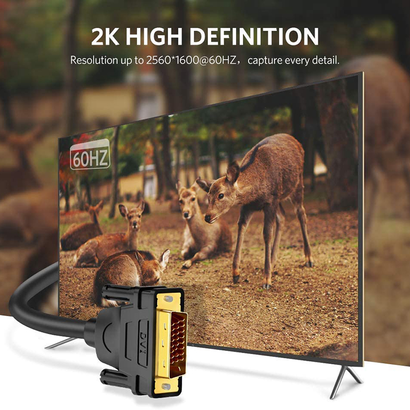 Cáp DVI Ugreen DV101 hỗ trợ 2K60Hz dài từ 1M đến 5M - Dây DVI 24+1