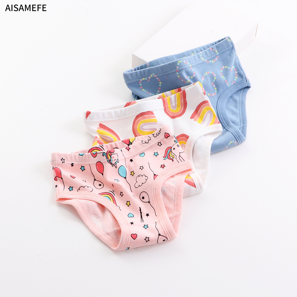 AISAMEFE 2023 New Girl Underwear Threaded Cotton Soft Breathable