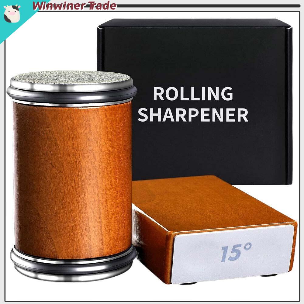 Rolling Knife Sharpening System Sharpener Makes Easy 15 & 20 Degree Sharpening Knife Sharpeners & Blocks