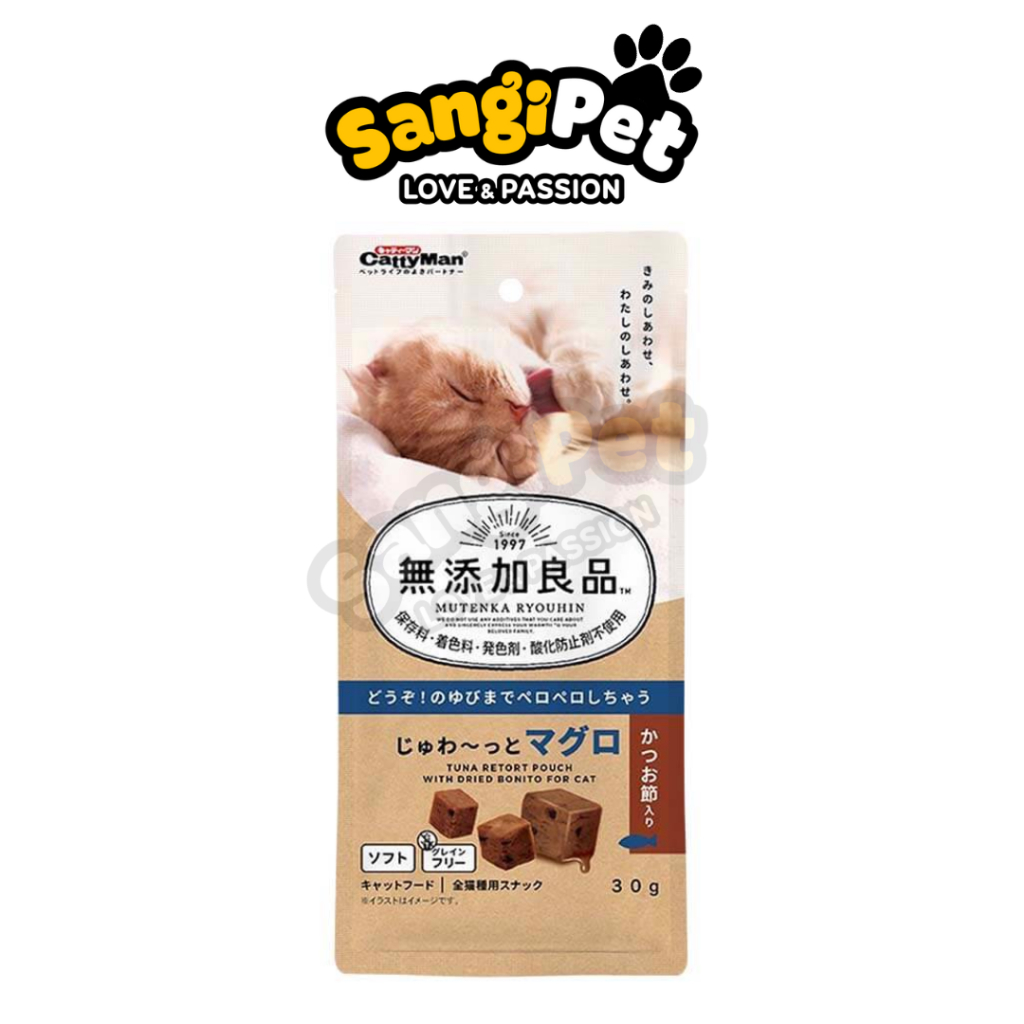Bánh thưởng cho mèo tiêu búi lông CATTYMAN túi 30g, bánh thưởng Catty Man nhân mềm hỗ trợ tiêu hóa