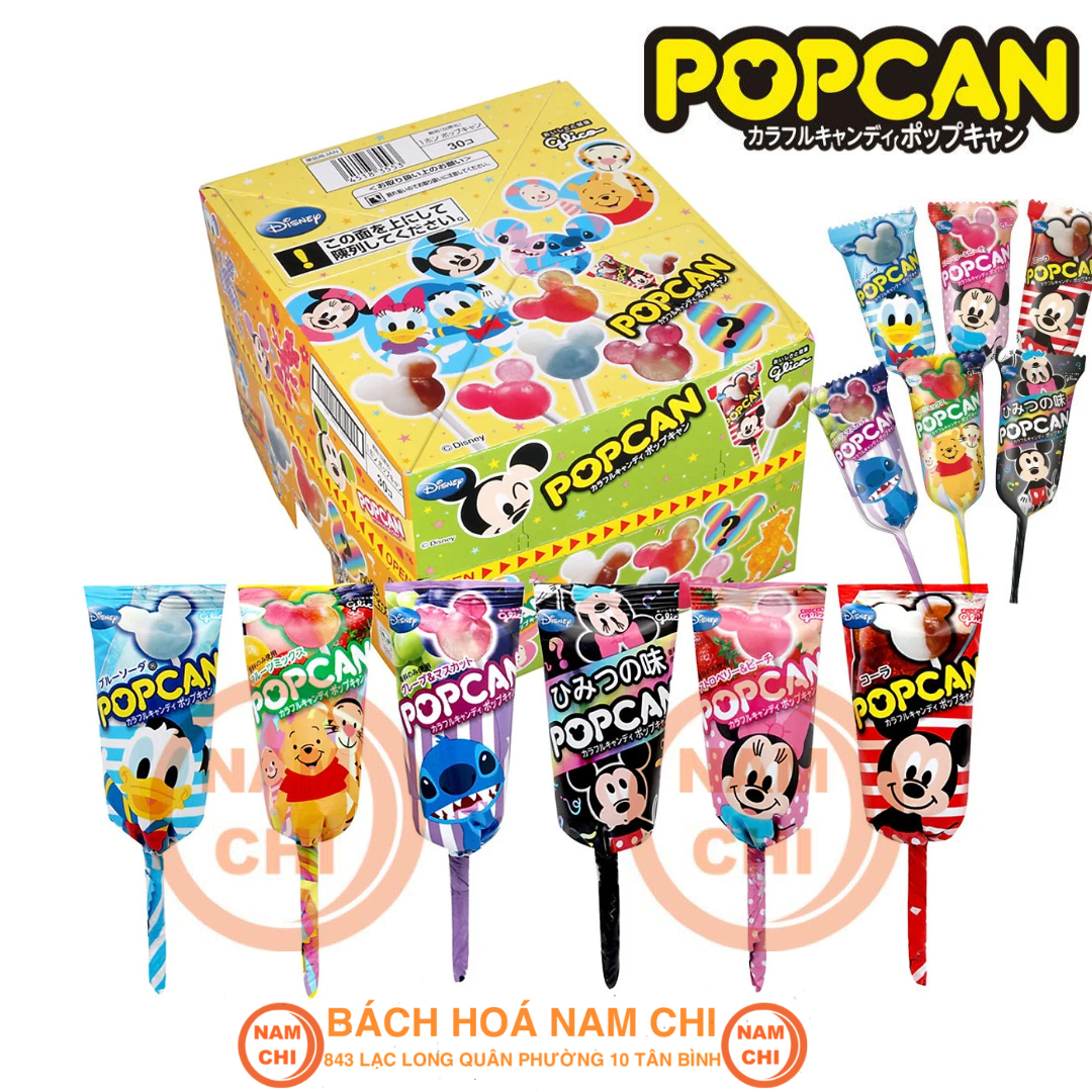 Kẹo Mút Trái Cây Glico PopCan Hình Chuột Mickey Disney - Nhật Bản