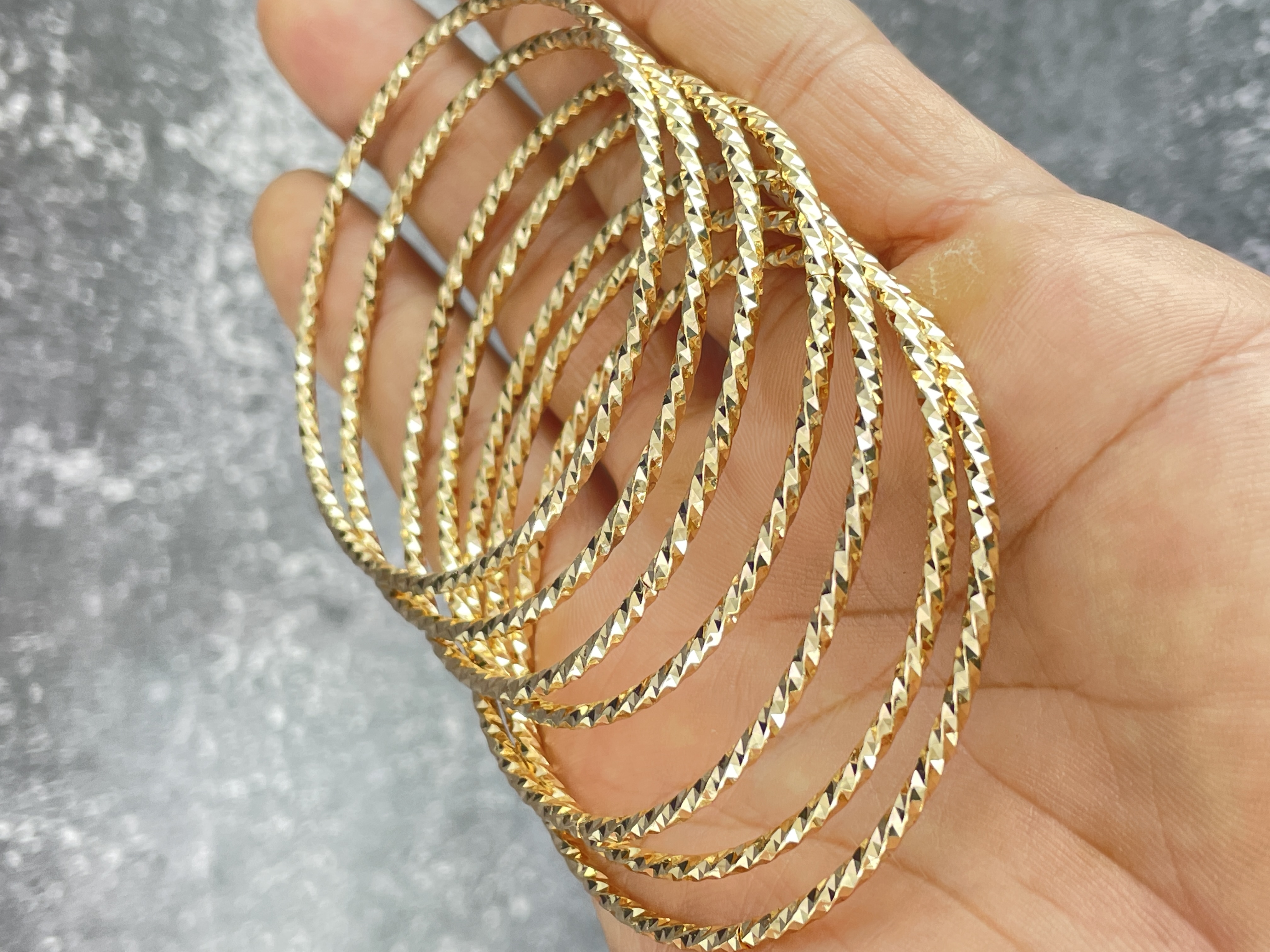 Bộ vòng ximen 7 chiếc có khoá gài kiểu xoắn mạ vàng 18k cao cấp