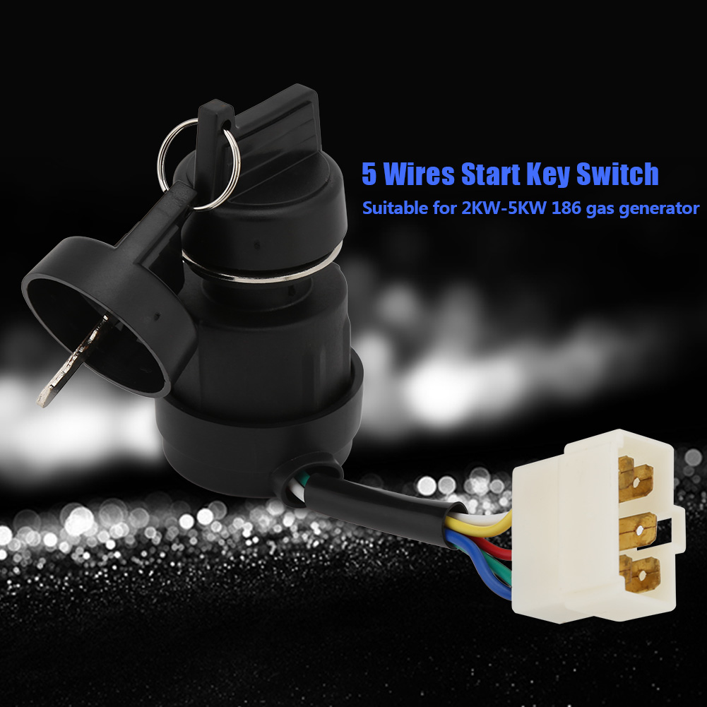 Gas Generator Ignition Switch with Key 5 Wires Key Starter Switch For ...