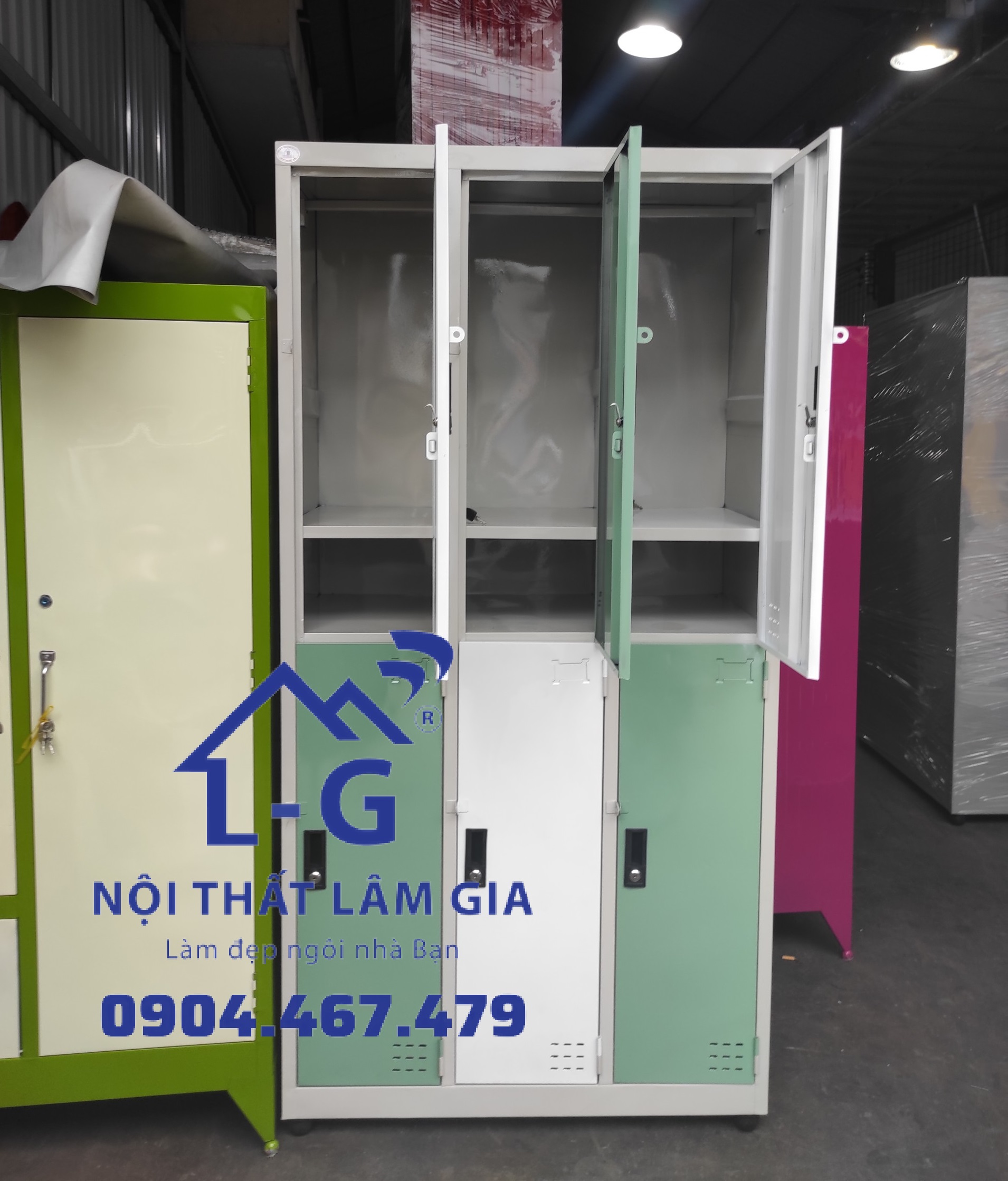 Tủ sắt hồ sơ 6 ô dạng tủ locker sơn tĩnh điện cao cấp