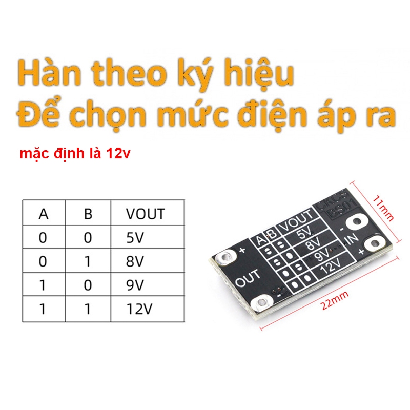 Module tăng áp mini DC từ 3.7-12V lên 5V/8V/9V/12V