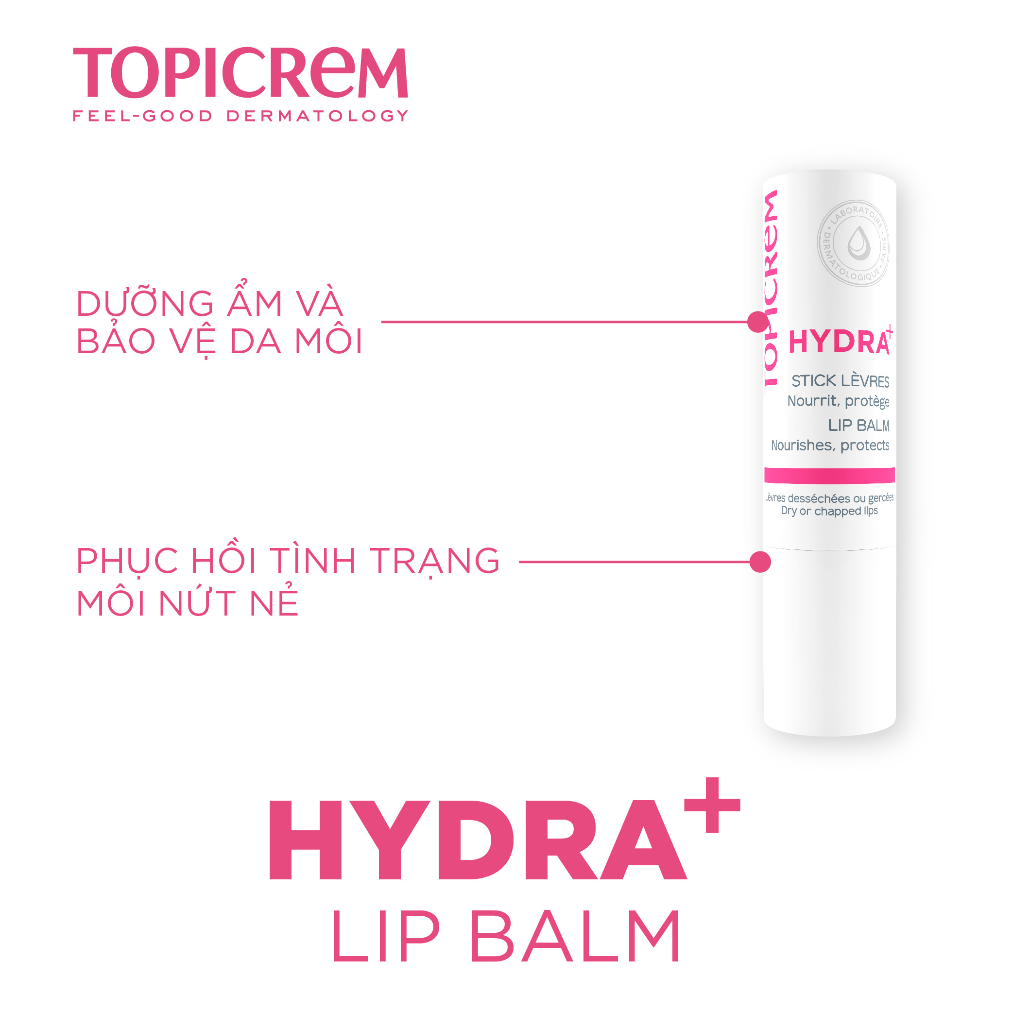Son dưỡng môi Topicrem Hydra+ Lip Balm 4g