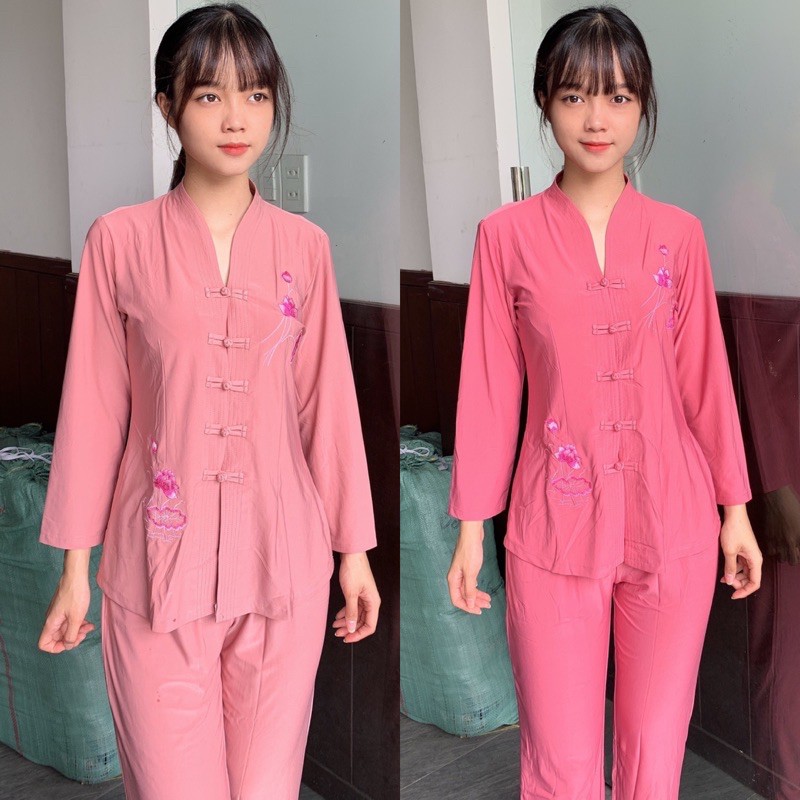 Đồ Lam Đi Chùa # Bà Lai Tim Vải Thun