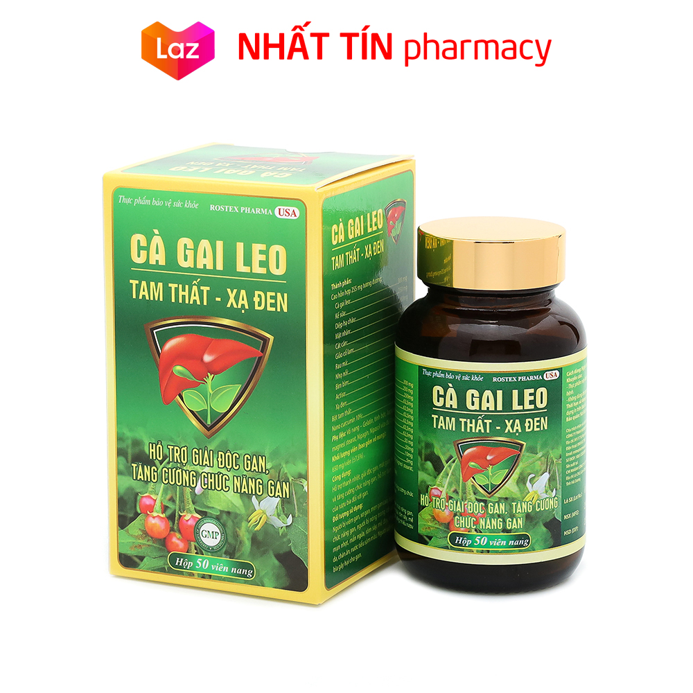 Viên uống bổ gan Cà Gai Leo Tam Thất Xạ Đen mát gan giải độc gan - Chai 50 viên