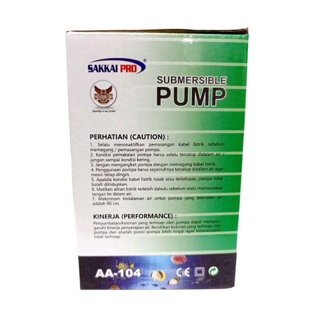 SAKKAI PRO AA 104 Submersible pump Pompa aquarium kolam airmancur
