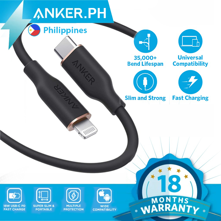 Anker USB-C to Lightning Cable, 641 Cable (Midnight Black, 3ft), MFi  Certified, Powerline III Flow Silicone Fast Charging Cable for iPhone 13 13  Pro