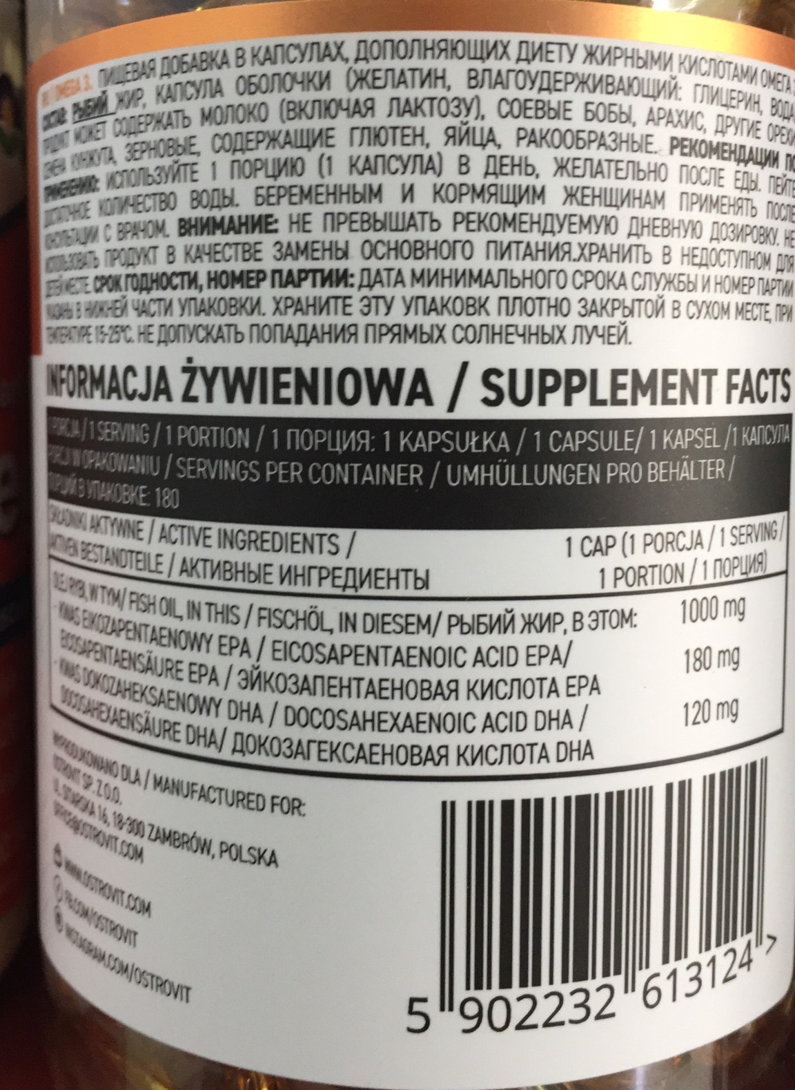 OSTROVIT OMEGA3 180 VIÊN