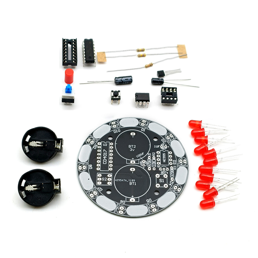 Ziqqucu Lucky Turntable LED Flashlight DIY Electronic kit Welding Project Training Module DIY Kit for Learning Training