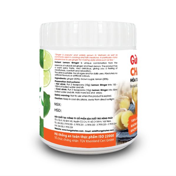 Tinh Gừng Chanh Hòa Tan 200g - Trà Hùng Phát