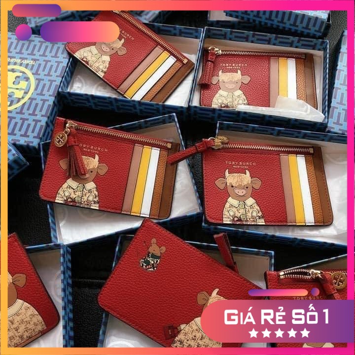 Ví Đỏ Tory Burch Card Holder Da Siêu mềm