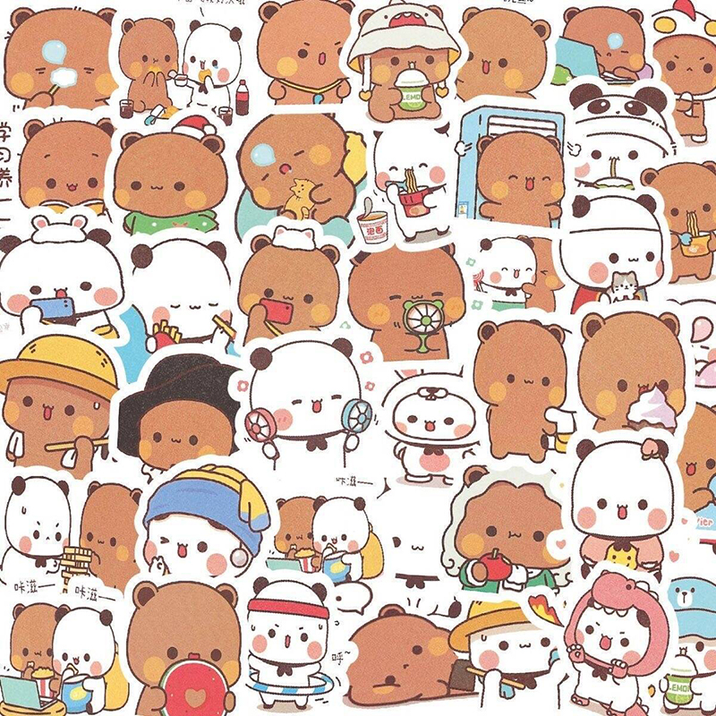 65Pcs%20Bubu%20And%20Dudu%20Stickers%20Cute%20Bear%20Couple%20DIY%20Toy%20Doodles%20Decal%20Phone%20Case%20Scrapbook%20Waterproof%20Decoration%20-%20Image%207